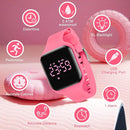 Kids Watches for Girls Boys Digital Sport Watch with Step Counter Pedometer Vibration Alarm Clock, No App Waterproof Fitness Tracker Kids Watch Boys Girls Teens Students Ages 5-16 by TinyTreasures Baby Boutique