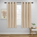 Easy-Going Blackout Curtains for Bedroom, Solid Thermal Insulated Grommet and Noise Reduction Window Drapes, Room Darkening Curtains for Living Room, 2 Panels (52x63 in,Beige) by CozyNest Decor