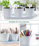vensovo Indoor Herb Planter Set - Galvanized Windowsill Garden Pots with Tray & Drainage, Set of 3 Metal Window Planters for Kitchen & Outdoor Use, White by GreenHaven Gardens
