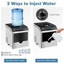 COSTWAY 2 in 1 Countertop Ice Maker Built-in Water Dispenser, 48LBS per Day, S/M/L Size Ice Cube, 5LBS Ice Storage Basket, Fast 6 Mins, Stainless Steel Ice Machine with Extendable Chilled Water Spout by CozyNest Decor