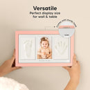 Baby Hand and Footprint Kit - Clay Handprint Keepsake Frame, Newborn Nursery Picture Frame, Personalized New Mom Gifts for Baby Shower & Registry (Sweet Pink) by TinyTreasures Baby Boutique