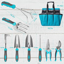 Gardening Tools, Carsolt 10 Piece Heavy Duty Stainless Steel Garden Tools Set with Ergonomic Rubber Handle. Variety of Gardening Hand Tools for Planting Gardening Kit with Gift Box Ideal Garden Gifts by GreenHaven Gardens