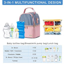 Breastmilk Cooler Bag with Ice Pack Fits 6 Baby Bottles up to 9 Ounce, Breast Milk Pump Cooler Bag with Shoulder Strap for Nursing Mom Daycare, Work, Travel- Straps by TinyTreasures Baby Boutique