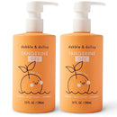 Dabble & Dollop Tangerine Body Wash & Shampoo – 3-in-1 Natural Bubble Bath for Kids, Made in USA, No Parabens or Sulfates, Vegan, Gluten-Free, Tear-Free (10oz, Pack of 2) by TinyTreasures Baby Boutique