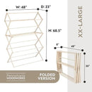 Pennsylvania Woodworks Clothes Drying Rack: Solid Maple Hard Wood Laundry Rack for Blankets, Towels, Bedding & More, Heavy Duty Folding Drying Rack, Made in USA, No Assembly Needed, XXLarge by CozyNest Decor