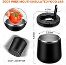 Soup Thermo for Hot Food 20oz Lunch Containers with Buckle Lid Wide Mouth Hot Food Jar Vacuum Insulated Stainless Steel Bento Box Leakproof with Spoon(Black) by TinyTreasures Baby Boutique