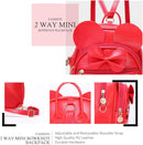 KL928 Girls Bowknot Polka Dot Cute Mini Backpack Small Daypacks Convertible Shoulder Bag Purse for Women by TinyTreasures Baby Boutique