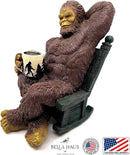 Bella Haus Bigfoot Garden Statue | Sasquatch Enjoying Morning Coffee | Whimsical Bigfoot Cabin Décor for Yard Patio Office or Home | Mythical Coffee-Loving Sasquatch Figurine | Hand-Painted Resin by GreenHaven Gardens