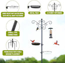 MIXXIDEA Bird Feeding Station Bird Feeder Pole with 5-Prong Base Hanging Hooks Water Bath Mesh Tray Wind-Resistant Water Bowl with Metal Snap Fastening for Outdoors to Attract Wild Birds by GreenHaven Gardens