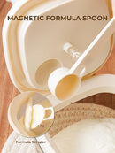 Travel Formula Dispenser, 1200ml Portable Milk Powder Container Formula Holder, Flip Top Formula Container to Go with Magnetic Spoon & Date Marker, 21OZ, 1.32LB, 600g, Brown by TinyTreasures Baby Boutique