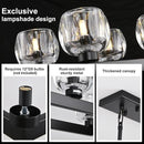 59 Inch Black Rectangle Wagon Wheel Chandeliers, Black Chandelier for Dining Room Over Table, Modern Crystal Long Chandelier, Farmhouse Large Linear Chandeliers for Kitchen Island by CozyNest Decor