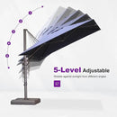 PURPLE LEAF 9 Feet Patio Umbrella Square Cantilever Umbrella Outdoor with 360° Rotation and Aluminum Offset Hanging for Pool Deck Garden Backyard, Navy Blue