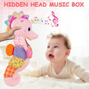 Fuzqq Baby Girl Toys 0-6 Months,Musical Stuffed Animal Plush Toy with Rattle,Soft Newborn Toy for 0 3 6 9 12 Months Girls,Baby Girl Gift,Pink by TinyTreasures Baby Boutique