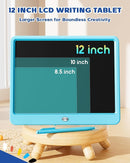 Bravokids 12 Inch LCD Writing Tablet for 3 Year Olds - Electronic Drawing Pad and Doodle Board as Educational Birthday Gifts for Girls and Boys (Blue) by TinyTreasures Baby Boutique