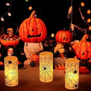 Wondise Halloween Flickering Flameless Candles with Spider Decals, Battery Operated Candles with 6hrs Timer, Real Wax Halloween LED Candles for Horror Spooky Halloween Home Decoration(Set of 3, 3"x6") by CozyNest Decor