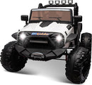 24V 9Ah Ride on Toy for Big Kids, 4WD 2 Seater Ride on Car Truck with Remote Control, 4x200W Motor - White by TinyTreasures Baby Boutique