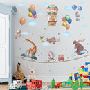 TOARTi Jungle & Woodland Animals Wall Decals - Hot Air Balloon & Elephant Giraffe Rabbit Wall Art Stickers for Baby & Kids Room Decoration by TinyTreasures Baby Boutique