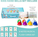 Desk Bells, Rainbow Diatonic Hand Bells for Kids with 17 Songbook & Musical Flash Cards, Toddler Preschool Musical Learning Toys, Boys & Girls Birthday Gift for 3-Year-Old and Over by TinyTreasures Baby Boutique