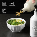 Sweejar 16 Oz Ceramic Olive Oil Dispenser Bottle, Oil Dispenser for Kitchen with Gravity Spout, Relief Opaque Oil Container for Evoo, Avocado Oil, Vinegar, Soy Sauce, 1 Pack(Beige, Silver Spout) by CozyNest Decor