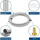 Dishwasher Installation Kit - 15 FT Stainless Steel Braided Dishwasher Hose kit,Food Grade PEX Inner Tube Dishwasher Water Line with 3/8"x3/8"x3/8" Tee Stop Valve,3/8"x3/8"MIP Elbow,3/8"x3/4"FHT Elbow by CozyNest Decor