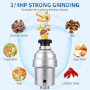 Powerful 3/4HP Stainless Steel Garbage Disposer, Dishwasher-Friendly and Continuous Feeding Waste Disposer, Grinding Material Four-Stage Grinding, Silver by CozyNest Decor