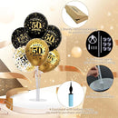 TONIFUL 4 Set Black Gold Balloon Stand Kit for Birthday Decorations for 50th,Balloon Centerpieces for Table Party Decorations Cheers to 50 Years Old Birthday for Men and Women by TinyTreasures Baby Boutique