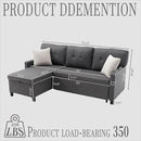 Pull Out Couch, Oversized Sleeper Sofa Couch, Sectional Sleeper Sofa Bed for Living Room Bedroom Lounge (Grey, 73 Inch) by CozyNest Decor