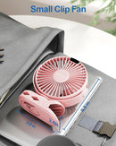 SWEETFULL Portable Clip on Fan - Battery Operated Rechargeable Fan with LED Display, 4 Speeds, Mini Personal Cooling Desk Fan for Golf Cart Travel Camping Gym - White by TinyTreasures Baby Boutique