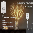 Fudios Lighted Branches 150 LED Fairy Lights with Timer 32in Plug in, Electric Lit White Birch Twigs for Vase Christmas Inside Outside Decor 1 Set by CozyNest Decor