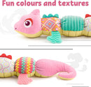 LIGHTDESIRE Baby Toys Musical Dinosaur,Infant Stuffed Animal Toys with Crinkle and Rattles,Soft Sensory Toys with Textures for Tummy Time Newborn Boys Girls 0 3 6 12 Months(Pink) by TinyTreasures Baby Boutique