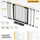 Cumbor 29.7-46" Baby Gate for Stairs, Mom's Choice Awards Winner-Auto Close Dog Gate for The House, Gifts for Mom, Easy Install Pressure Mounted Pet Gates for Doorways, Black by TinyTreasures Baby Boutique