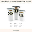 MACKENZIE-CHILDS Galvanized Flower Buckets, Decorative Metal Buckets, Spectator, Set of 3 by GreenHaven Gardens