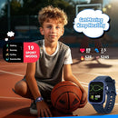 Smart Watch for Kids No Phone Needed, Tempered Glass Fitness Tracker Boy Teens with 19 Sport Modes, Pedometer, Sleep Monitor, Kids Watch Birthday Gifts Toy Gift for Girls Boys 6-16 (Blue) by TinyTreasures Baby Boutique
