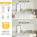 BONLICHT 4-Light Bathroom Vanity Light Fixture Brushed Nickel Industrial Wall Sconce Lighting with Hammered Glass Shade for Living Room Bedroom Hallway Porch Workshop Dressing Table by CozyNest Decor