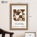 VCK 11x17 Picture Frame Set of 3 - Brown Walnut, Natural Textured Solid Wood Picture Poster Frame, Wall Gallery Frame by CozyNest Decor