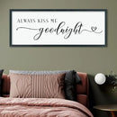comurdyo Always Kiss Me Goodnight Sign for Bedroom Above bed Wall Decor 40''×15'' Large Wood Frame For Couples Over Bed Hanging Wall Art (Black) by CozyNest Decor