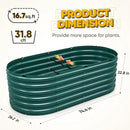 KING BIRD Raised Garden Bed Kit 2025 Upgraded Quick-Setup Galvanized Planter Garden Box Outdoor for Gardening, Vegetables, Flowers, 74x36x23 in, Green by GreenHaven Gardens