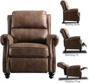 CANMOV Pushback Recliner Chair Set of 2, Faux Leather Armchair Push Back Recliner with Rivet Decoration Single Sofa Accent Chair for Living Room, Chocolate by CozyNest Decor