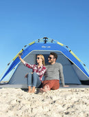 Glymnis Pop Up Beach Tent Sun Shade Shelter for 3-4 Person with UPF 50+, Lightweight & Easy Setup, Vent Windows & Zippered Door, Extended Floor Family Instant Beach Tent by TinyTreasures Baby Boutique