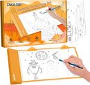 IMAGE Light Up Tracing Pad Orange Drawing Tablet Coloring Board for Kids Children Toy Gift for Girls Boy (Includes 10 Traceable Sheets and Two Clips) by TinyTreasures Baby Boutique