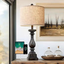 BOBOMOMO Retro 27" USB Charging Ports A/C Farmhouse Single Lamps for Bedrooms Retro Side Table Lamps Bedside Lamp for Side Nightstand Living Room 1 Pack by CozyNest Decor