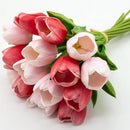Buart Artificial Tulip in Bulk for Home Kitchen Wedding Bridal Bouquet,Fake Flowers for Valentine's Day Mother's Day Easter Table Centerpieces Decorations(Large Size,Multi Pink,Real-Touch,12pcs) by CozyNest Decor