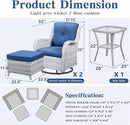 Outdoor Swivel Rocker Furniture 5 Pieces Patio Wicker Furniture Sets, Rattan Patio Swivel Glider Chairs with 2 Ottoman and Glass Side Table by GreenHaven Gardens