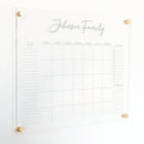 Personalized Clear Acrylic Calendar for Wall, Calendar Whiteboard for Wall, Dry Erase Wall Calendar, Wall Calendar Organizer System for Home (Cursive, Grey, 23"W x18.5"H) by TinyTreasures Baby Boutique