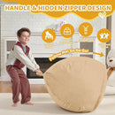 2FT Bean Bag Chair, Comfy Bean Bag Chairs with Memory Foam Filled, Fluffy Beanbag Sofa with Dutch Velvet Cover, Teardrop BeanBag Chairs for Living Room, Playroom - Khaki by TinyTreasures Baby Boutique