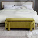 Modern Upholstered Storage Bench, Velvet Fabric 50" Long Entryway Bench with Storage and Seating, Comfy Cute Ottoman Bench for Living Room/End of Bed/Hallway, Olive Green by CozyNest Decor