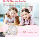 EarFun K2 Kids Bluetooth Headphones, Kids Headphones with Volume Limited, 40H Playtime, Built-in Mic, Stereo Sound, Foldable Over-Ear Headphone for School/Travel/iPad/Tablet, Pink by TinyTreasures Baby Boutique