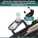 Snack Tray Fits for UPPAbaby Vista V2, Vista, Cruz, Cruz V2, RumbleSeat, RumbleSeat V2, Snack Tray with Cup Holder, Dishwasher Safe, Quick Attachment, Folds with Stroller, Stroller Accessories by TinyTreasures Baby Boutique