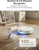 roborock Qrevo CurvX Robot Vacuum and Mop, 22,000Pa Suction, 3.14’’ Ultra Slim, Dual Anti-Tangle System, Reactive AI Obstacle Recognition, AdaptiLift Chassis, Auto Hot Water Mop Washing & Drying by CozyNest Decor