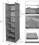 MAX Houser 6 Tier Shelf Hanging Closet Organizer, Closet Hanging Shelf with 2 Sturdy Hooks for Storage, Foldable (Grey) by CozyNest Decor